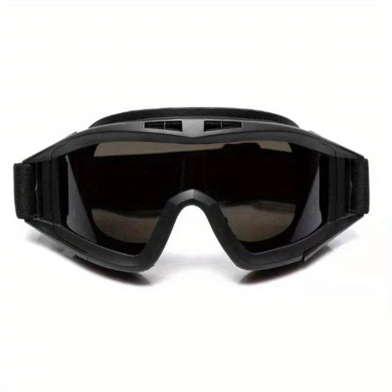 Black anti-fog outdoor eyewear with secure fit and protective design for outdoor activities
