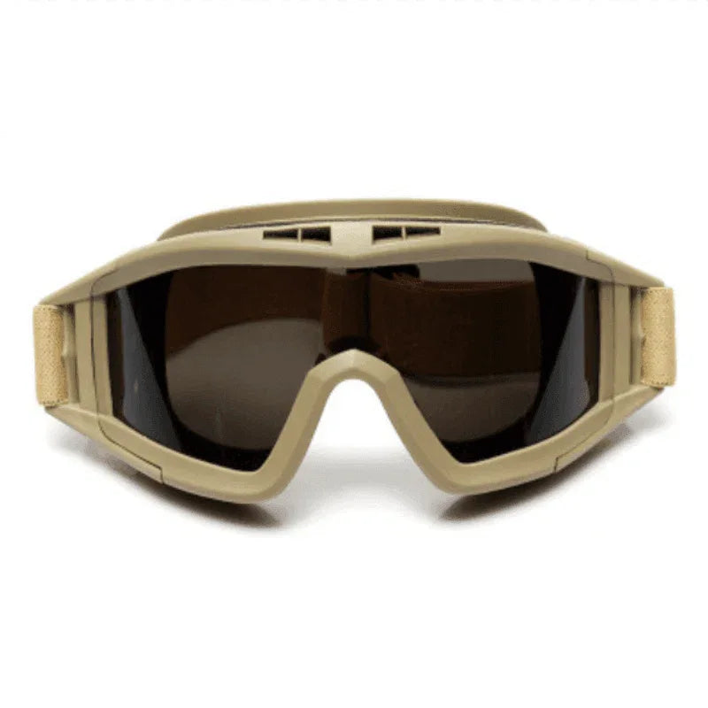 Military Outdoor Eyewear Tactical Sunglasses in Tan for Enhanced Protection