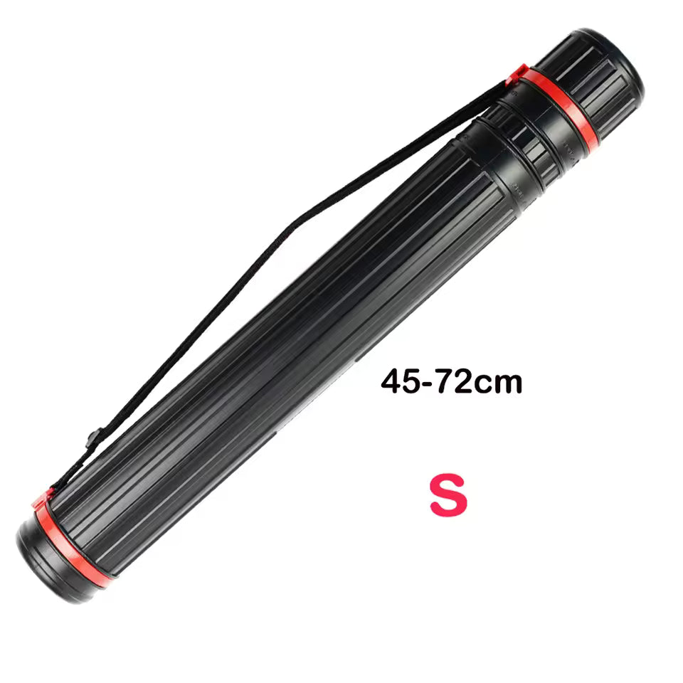 Black arrows tube for safe storage and transport of arrows, adjustable length 45-72cm