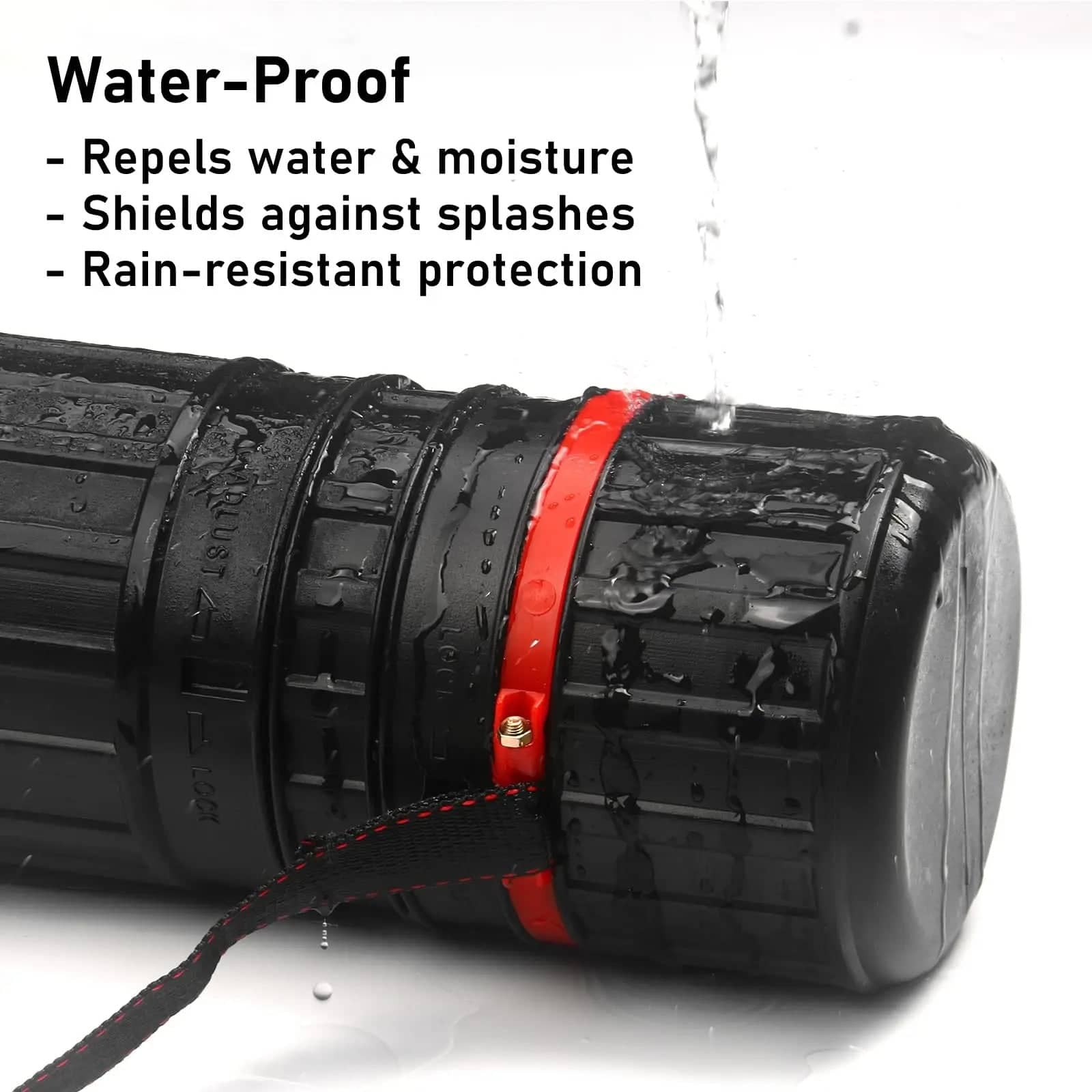 Durable waterproof bolt with red accents designed for arrows tube protection against water and moisture