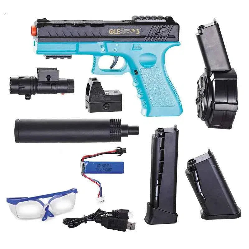 Military-Outdoors water bullet gun in blue with accessories for outdoor play