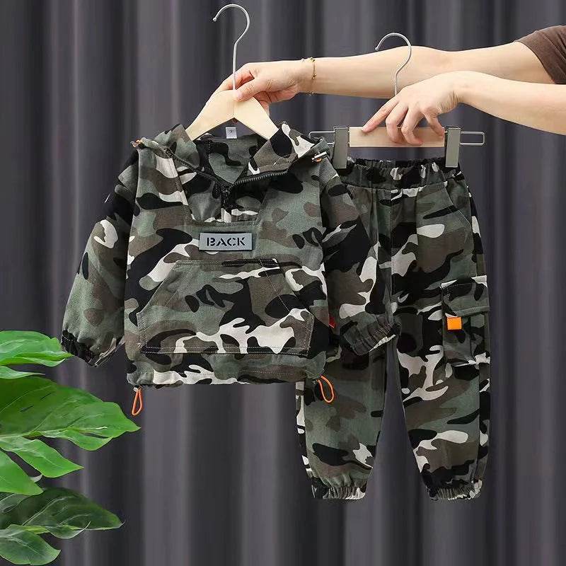 Camo baby military clothing set for active boys outdoor adventures