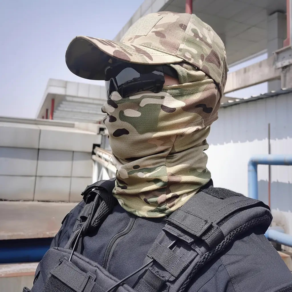 Camouflage Balaclava Set with Cap for Outdoor Tactical Use