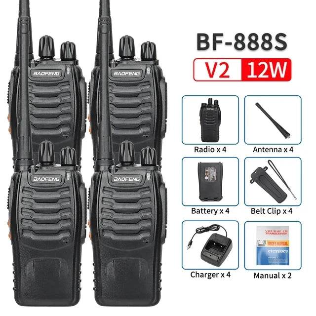 Baofeng BF-888S 12W Long-Range Walkie Talkies 2 OR 4 PCS - Military-Outdoors.com