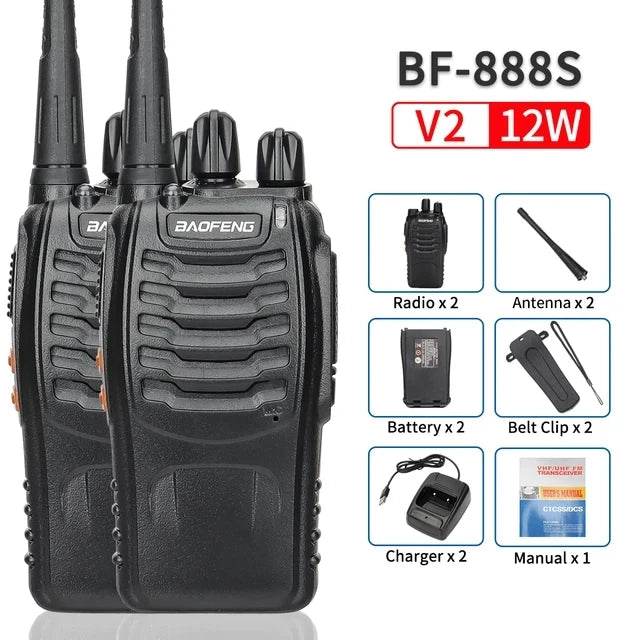 Baofeng BF-888S 12W Long-Range Walkie Talkies 2 OR 4 PCS - Military-Outdoors.com