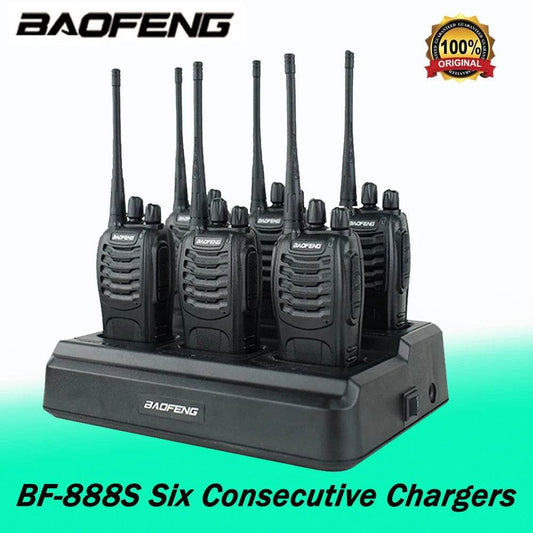 6X Baofeng BF888s Full Set Walkie Talkie With Six Way Charger - Military-Outdoors.com