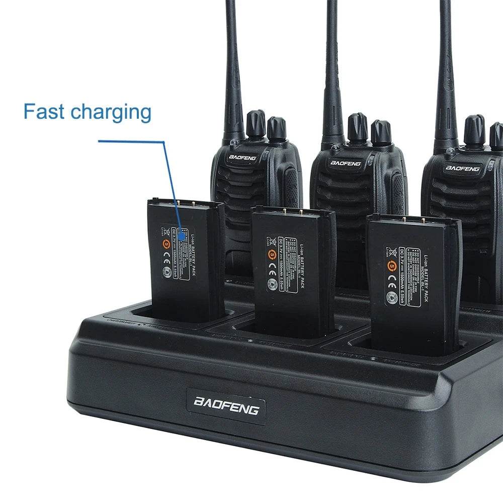 6X Baofeng BF888s Full Set Walkie Talkie With Six Way Charger - Military-Outdoors.com