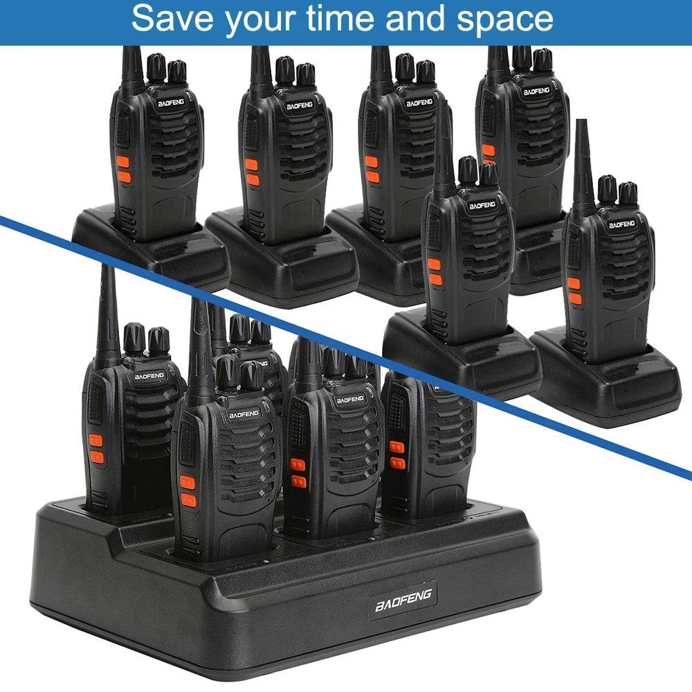 6X Baofeng BF888s Full Set Walkie Talkie With Six Way Charger - Military-Outdoors.com