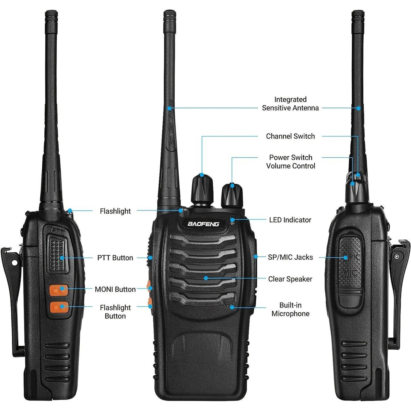 BAOFENG BF-888S UHF 400-480MHz Two Way Radio - Military-Outdoors.com