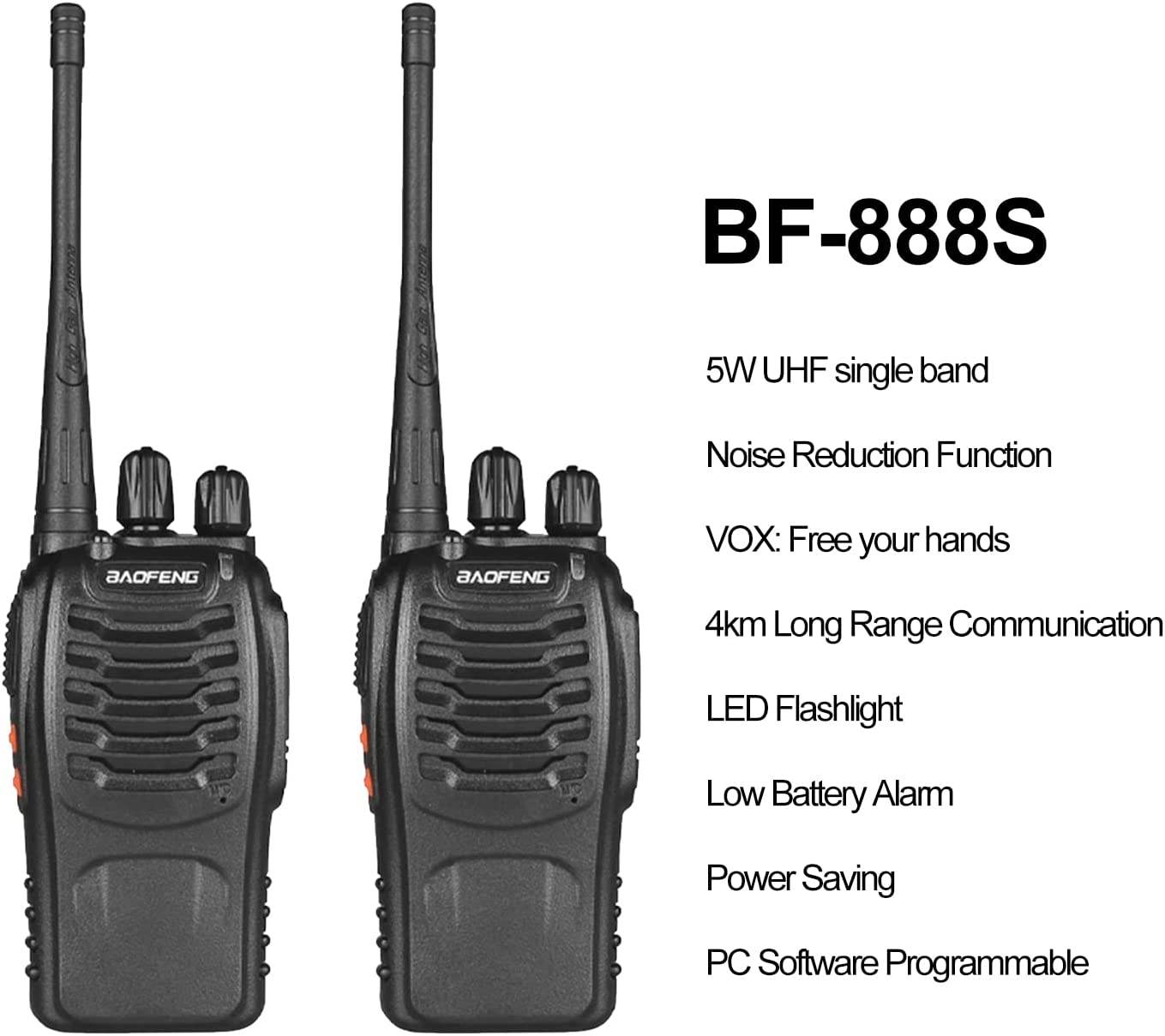 BAOFENG BF-888S UHF 400-480MHz Two Way Radio - Military-Outdoors.com