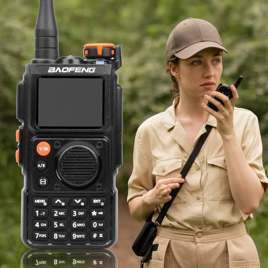 Baofeng K6 multi-band walkie talkie with 999 channels and USB-C rechargeable battery