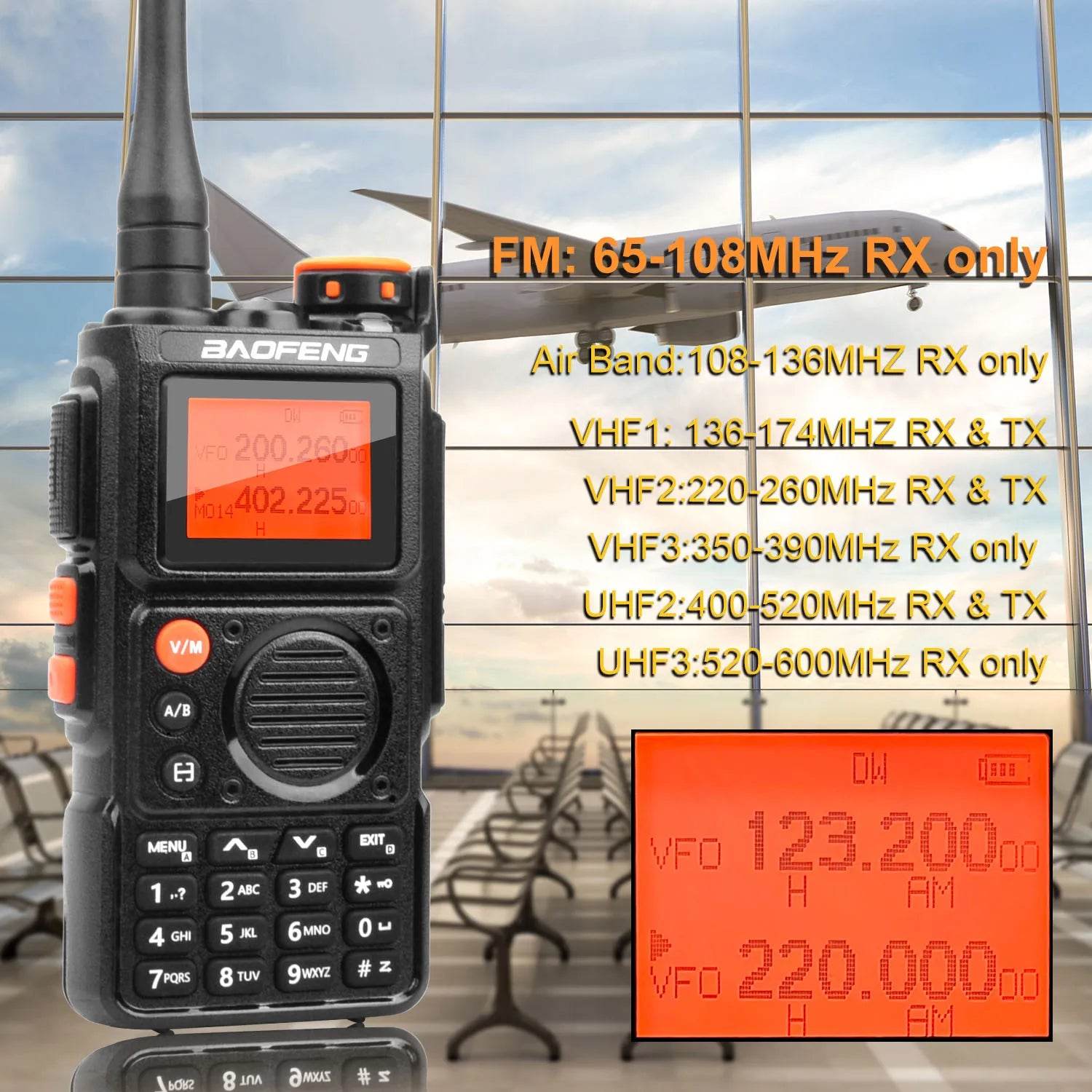 Walkie Talkie Baofeng K6 Multi-Band 999 Ch - Military-Outdoors.com