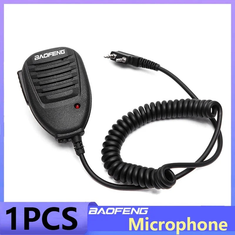 Baofeng two way radio mic with coiled cord for clear communication