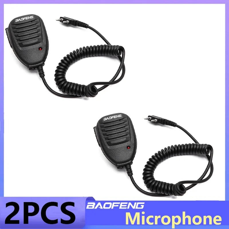 BAOFENG Two Way Radio Mic with Coiled Cable for Clear Communication