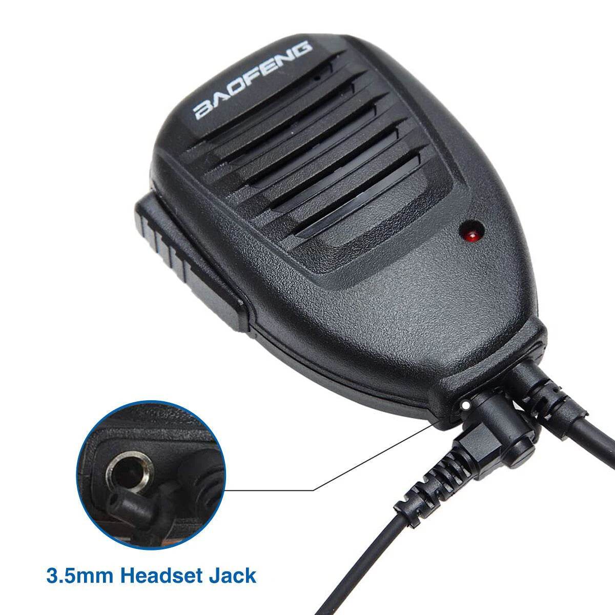 BAOFENG Two Way Radio Mic with 3.5mm Headset Jack for Clear Communication