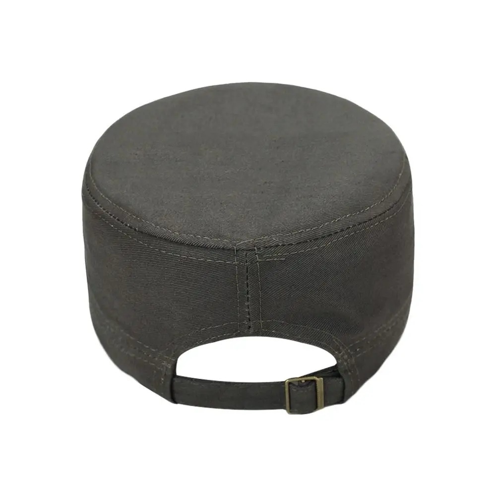Back view of a gray Baseball Military Cap from Military-Outdoors with adjustable strap