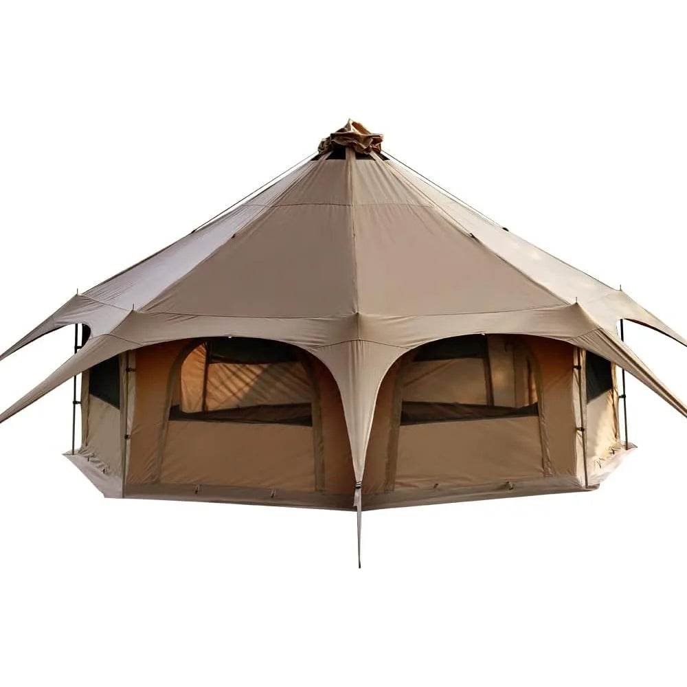 Military Outdoors Bell Tent with Stove Jack for Camping and Outdoor Events
