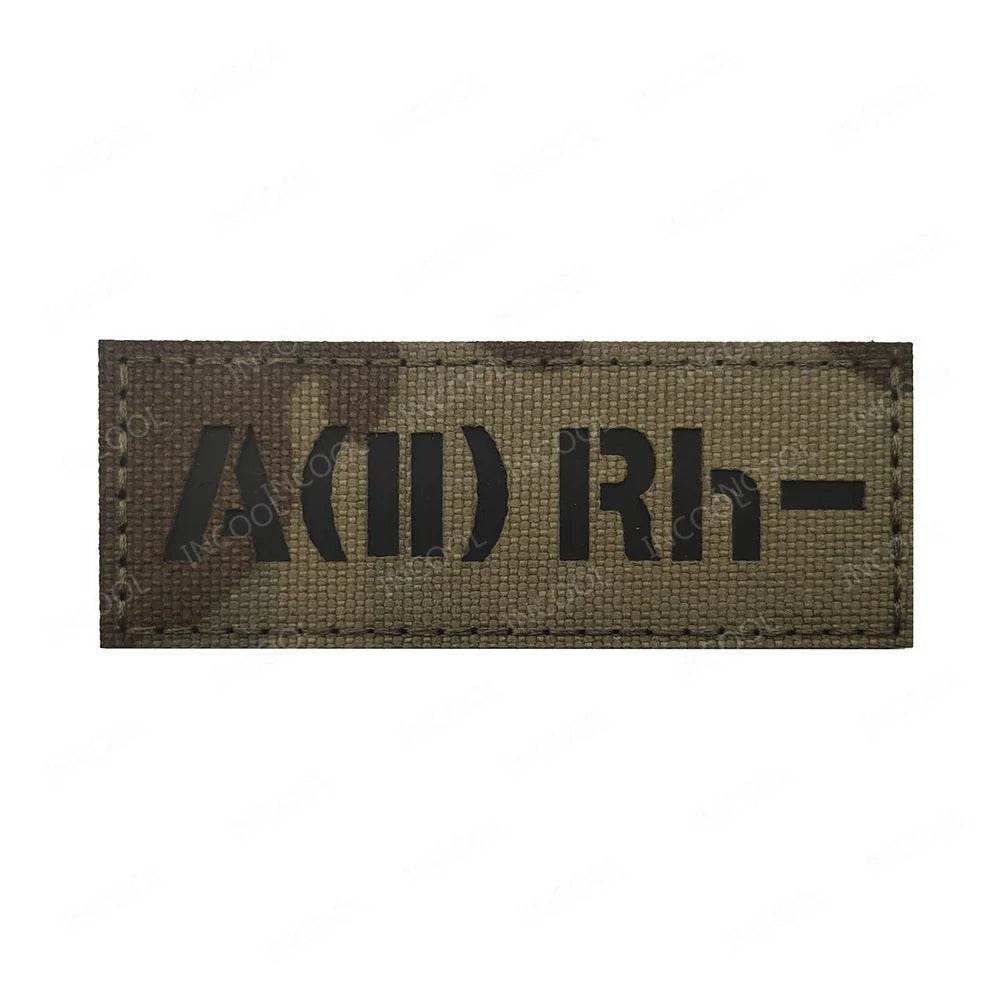 Camouflage Blood Group Patch A II Rh negative for Military Uniforms