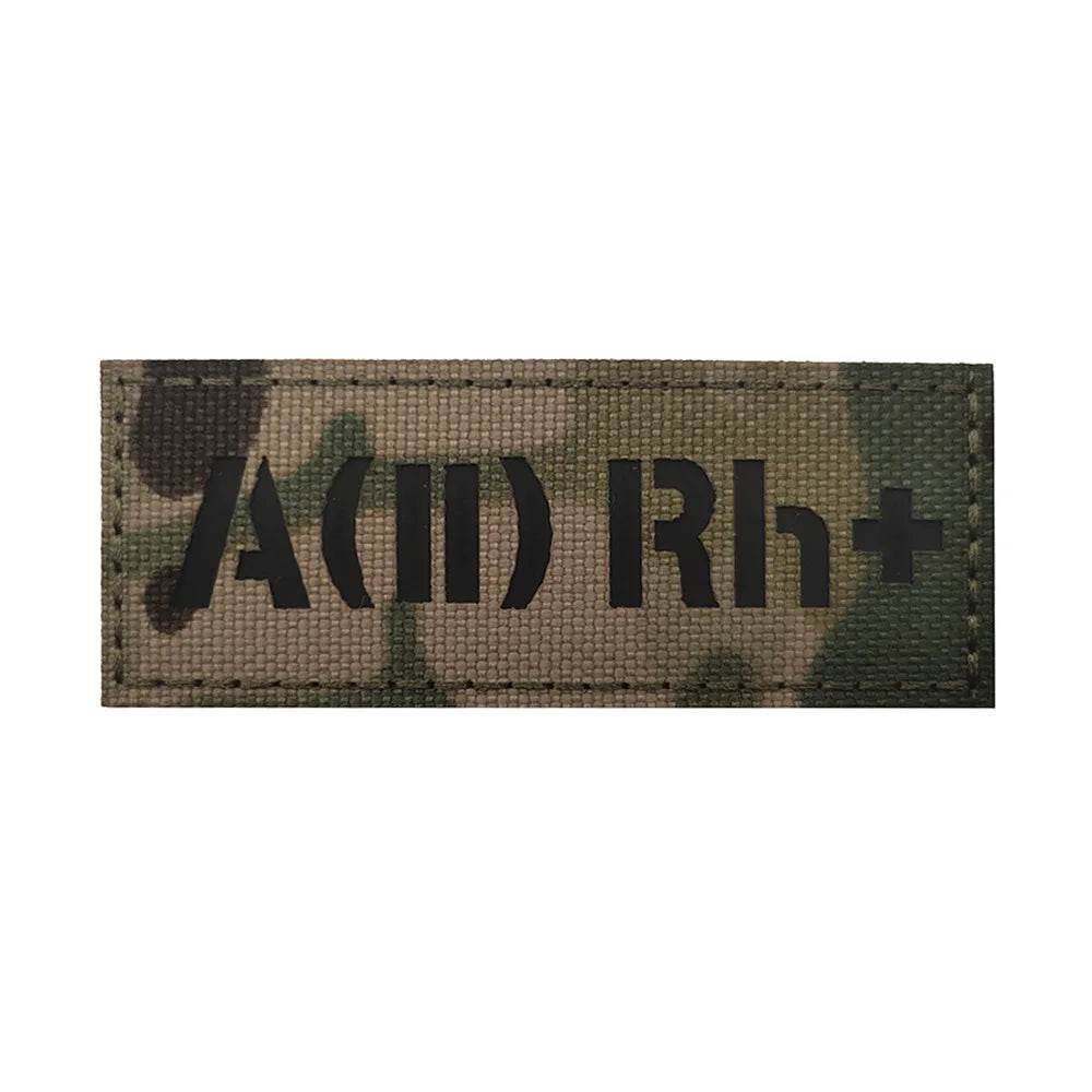 Camo blood group patch A II Rh plus for military identification