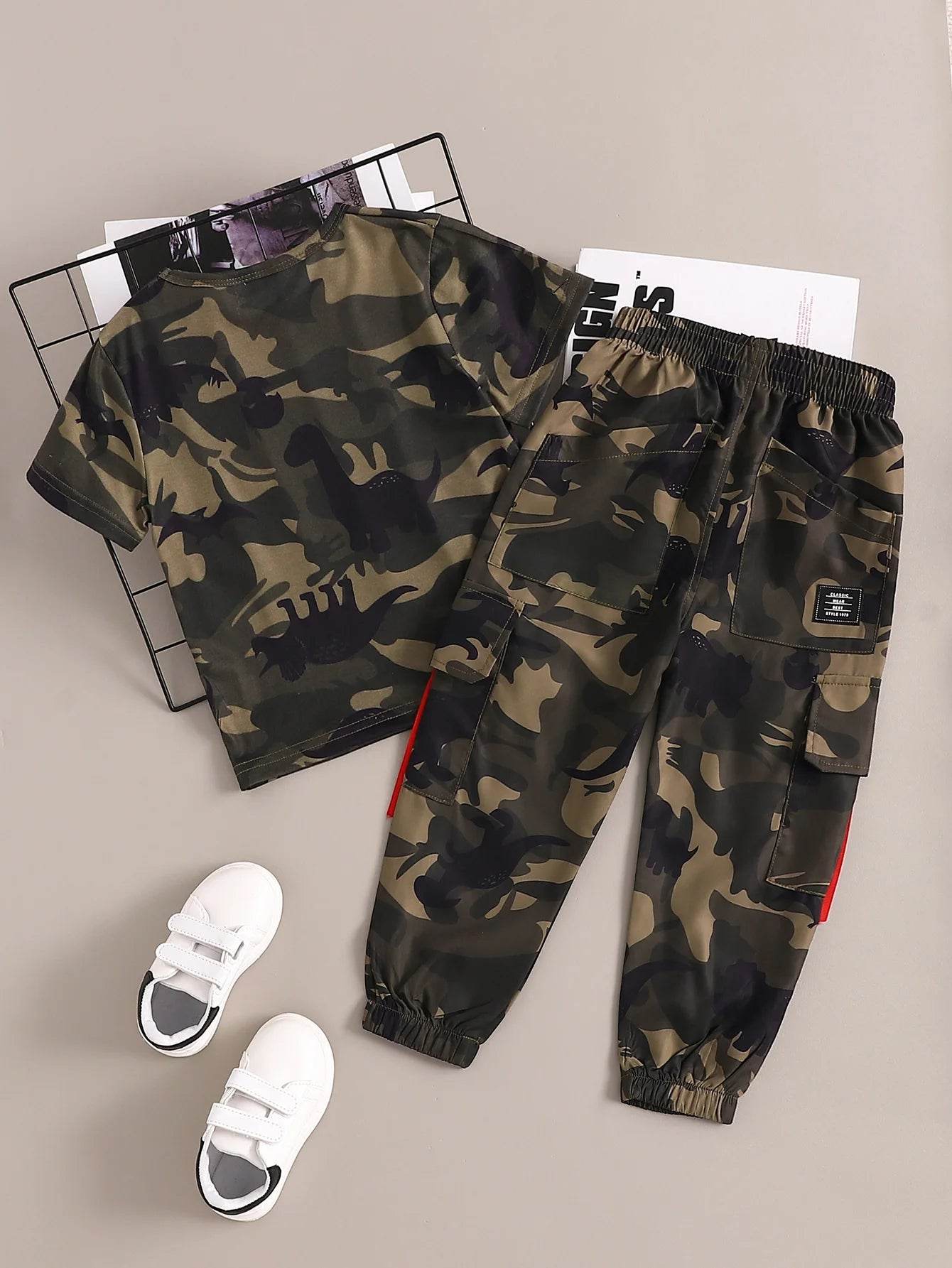 Boys Camouflage T-shirt and Pants Clothing Set - Military-Outdoors.com