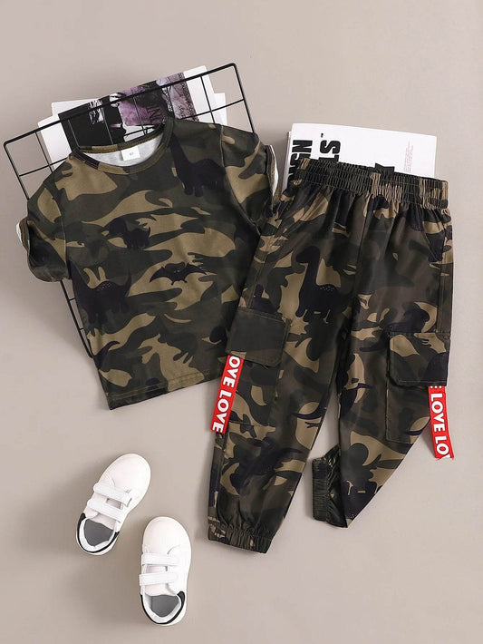 Boys Camouflage T-shirt and Pants Clothing Set - Military-Outdoors.com