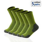 Men’s Breathable Cotton Socks - 5 Pairs Outdoor Crew Socks