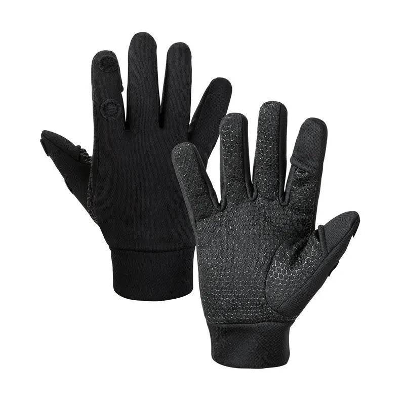 Black breathable outdoor gloves with grip for versatile outdoor use