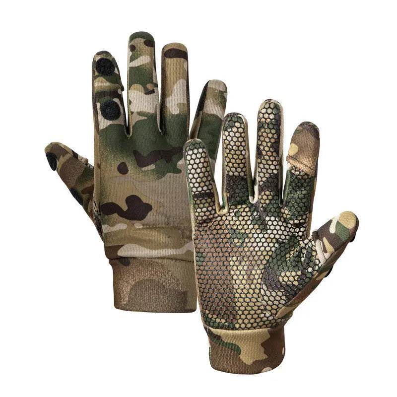 Camo Breathable Outdoor Gloves for Tactical Use with Grip Features
