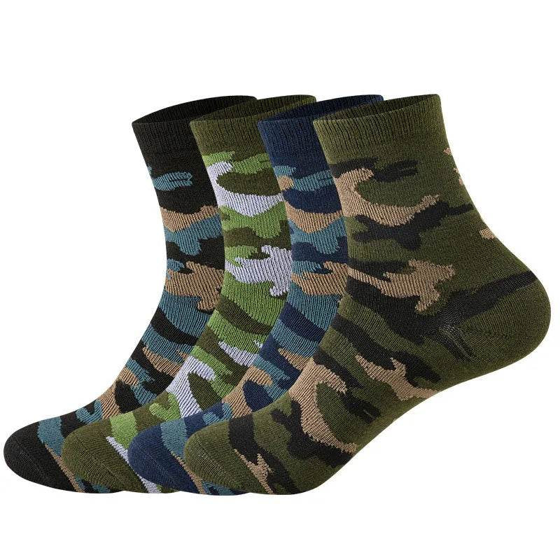 4 Pairs Mixed Colors Camouflage Army Cotton Socks - Military-Outdoors.com