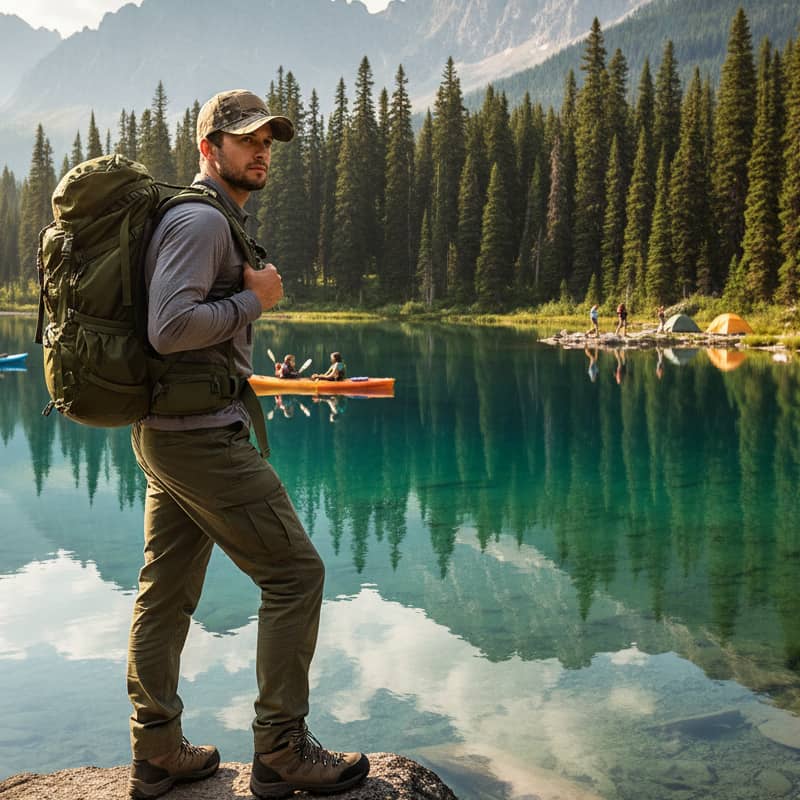 Camouflage baseball cap for outdoor adventures in nature