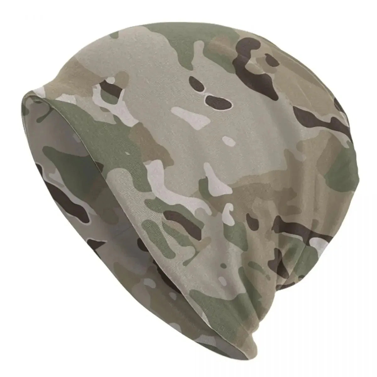 Camouflage bonnet hat in multi-tone green for outdoor activities