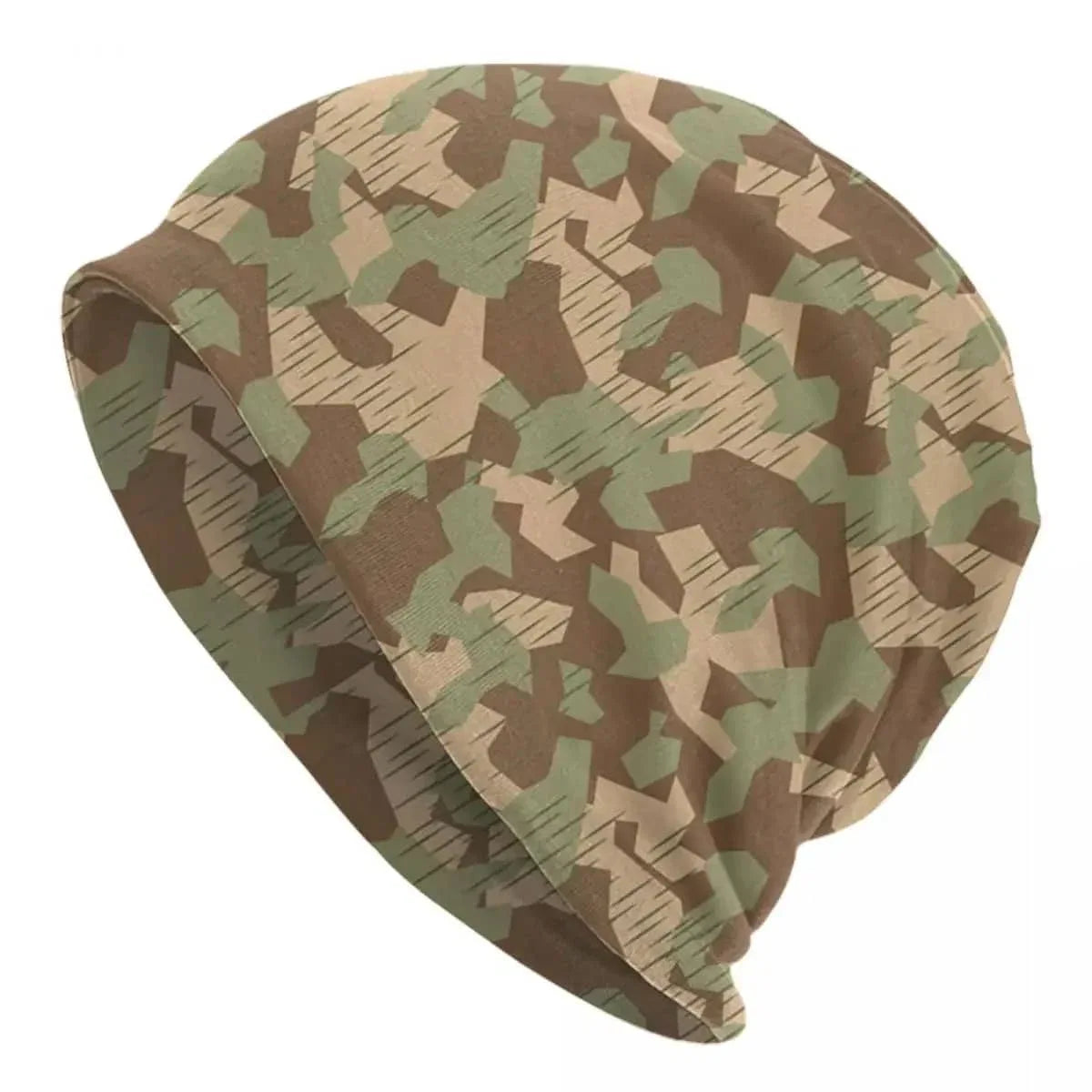 Camouflage bonnet hat in earth tones for outdoor activities