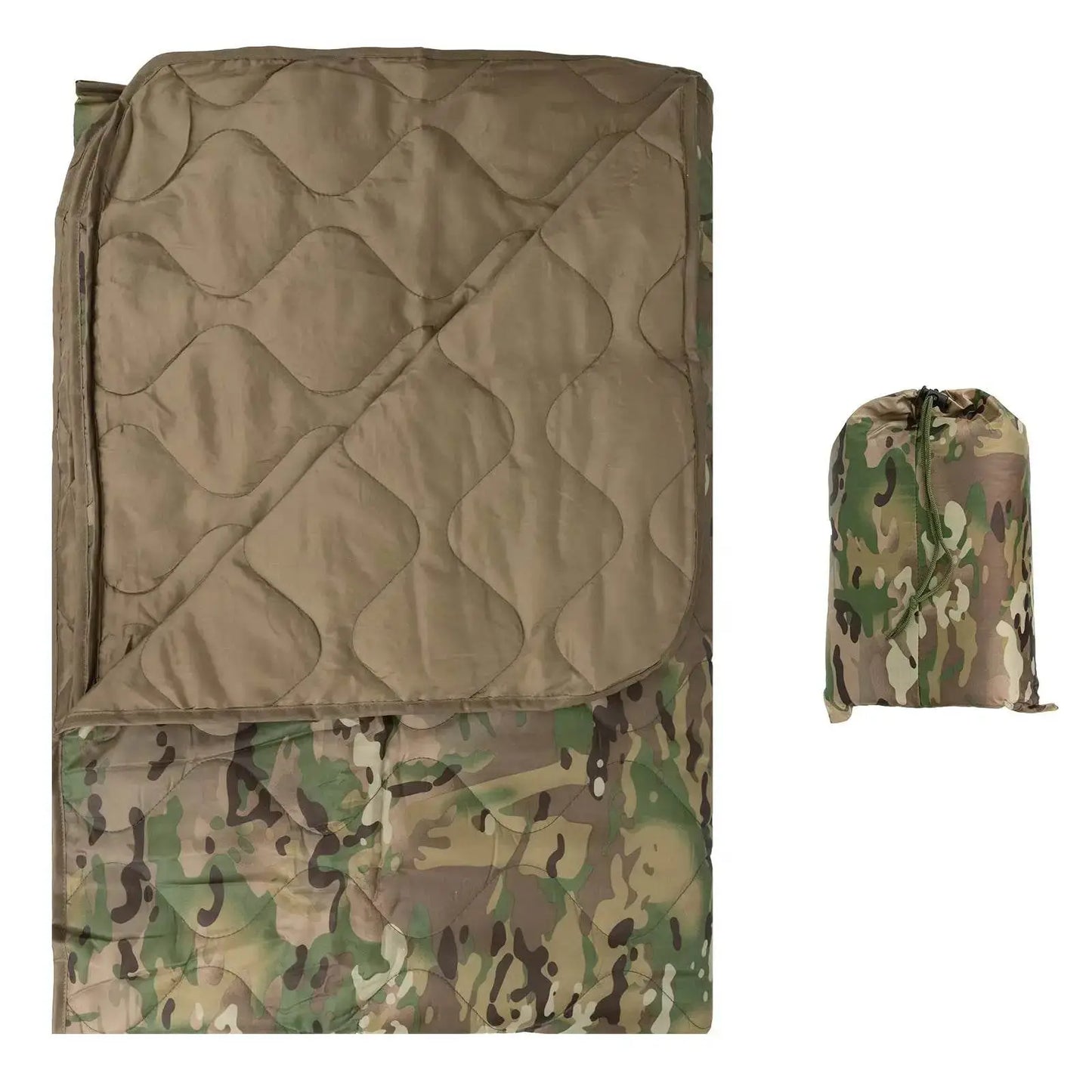 Camouflage camping blanket in green for outdoor adventures