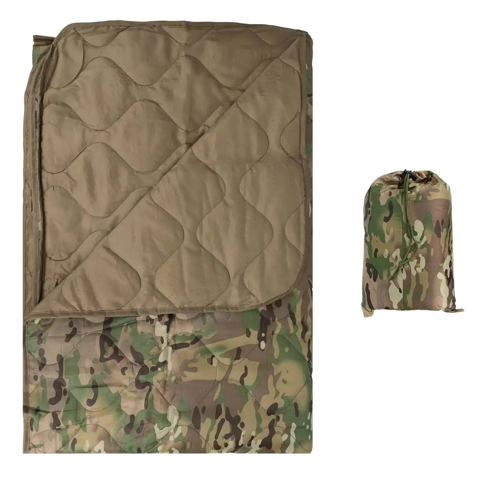 Camouflage camping blanket in green for outdoor adventures