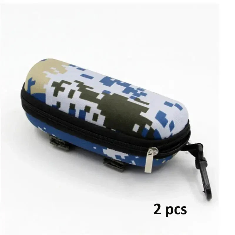 Camouflage glasses case for protective storage of sunglasses