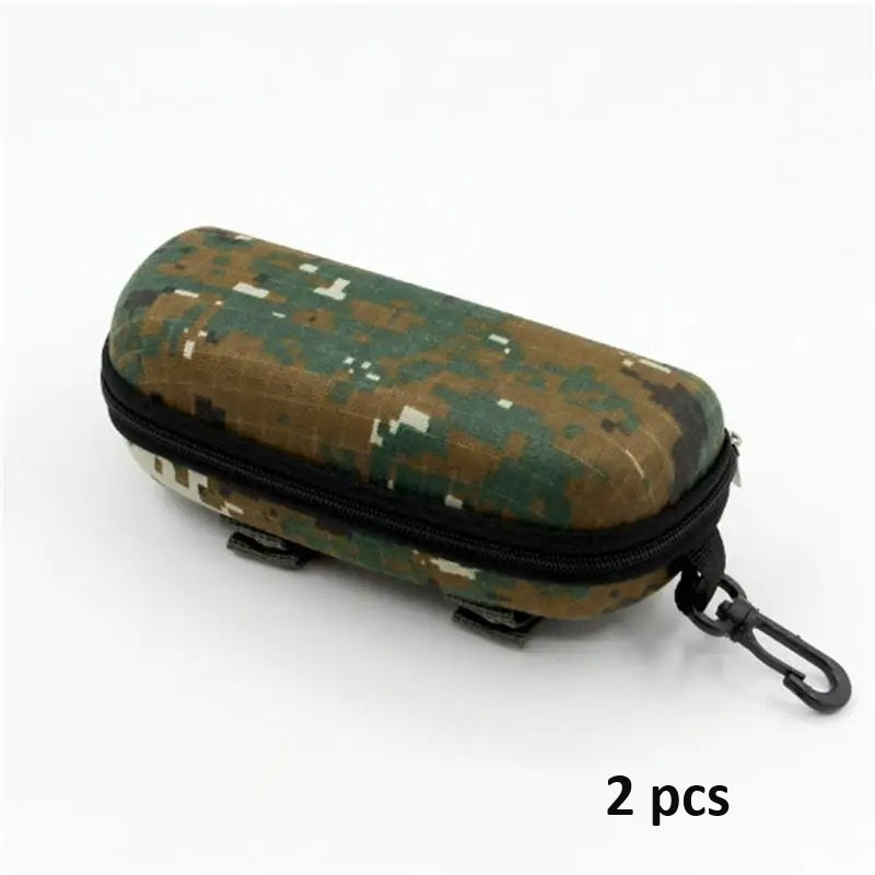Camouflage glasses case for secure eyewear storage during outdoor activities
