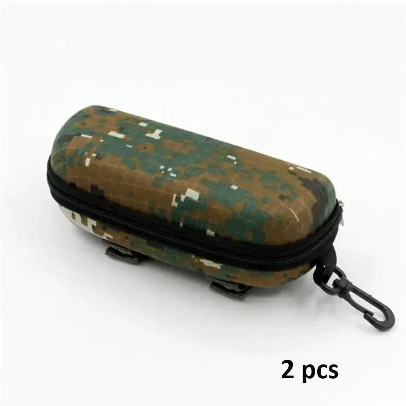 Camouflage glasses case for secure eyewear storage during outdoor activities