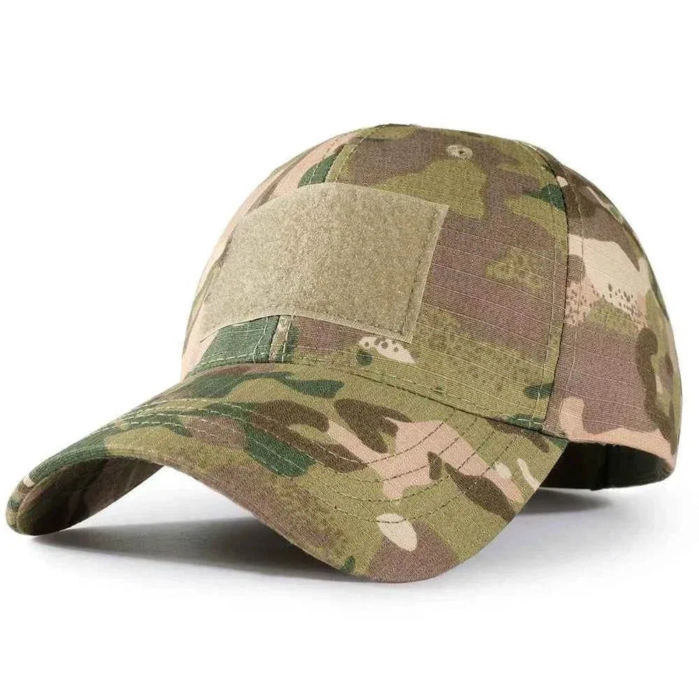Camouflage military baseball caps featuring a durable design for outdoor activities
