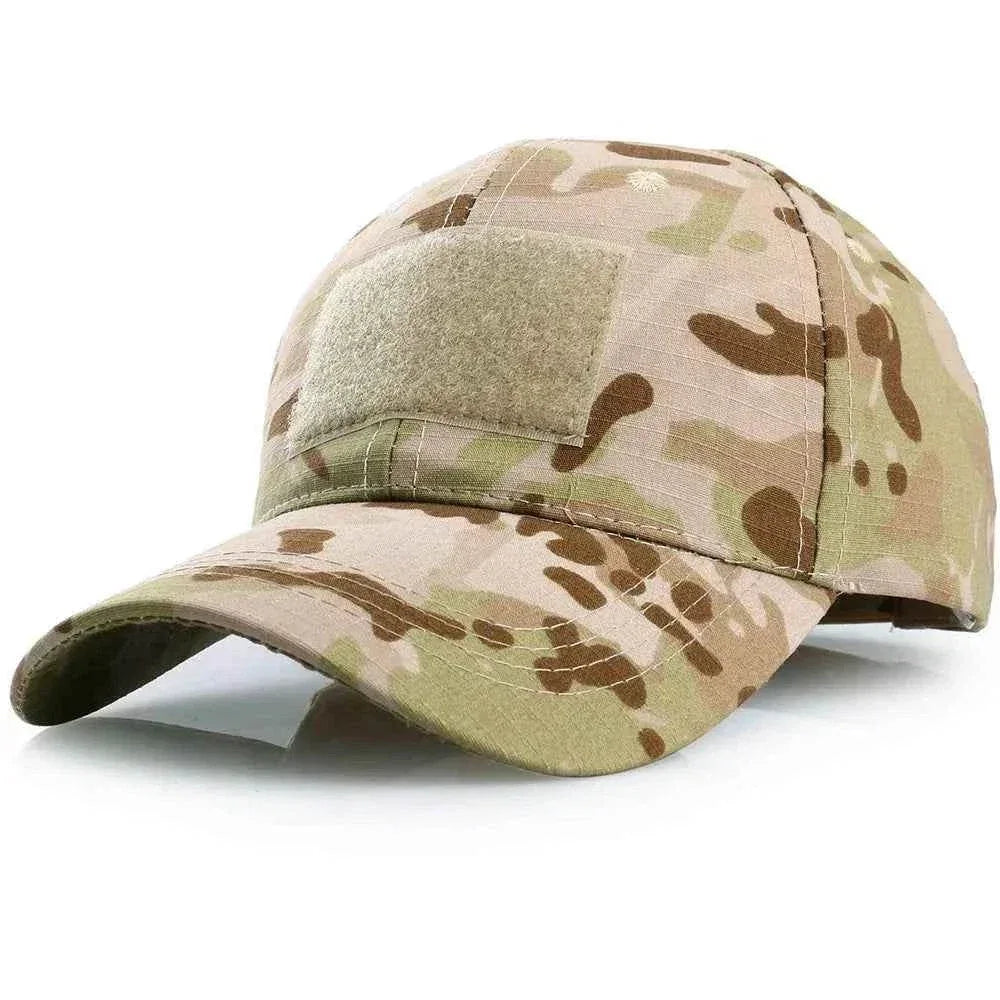 Camouflage military baseball caps featuring adjustable fit and durable fabric for outdoor activities
