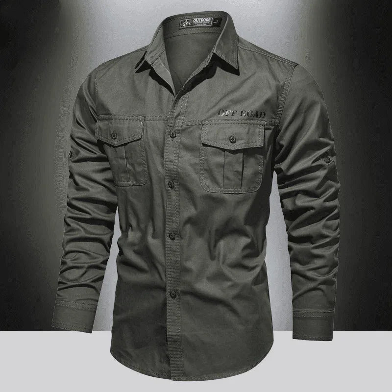 Olive Green Off Road Camouflage Military Shirts for Outdoor Activities