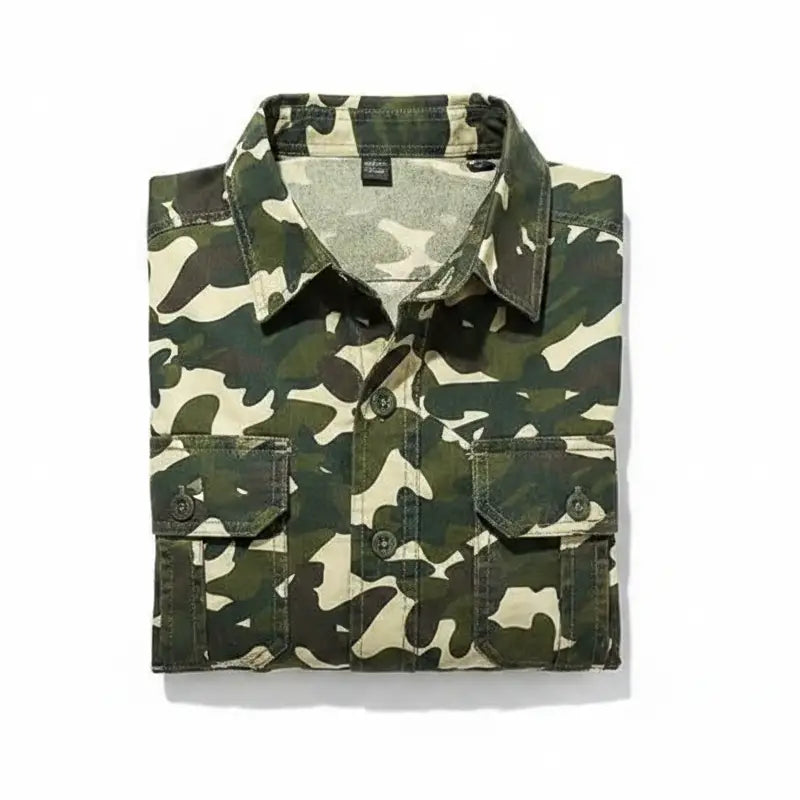 Camouflage outdoor shirt in green, perfect for outdoor adventures or military use