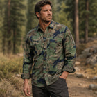 Camouflage Outdoor Long Sleeve Shirt - Cotton Utility Top