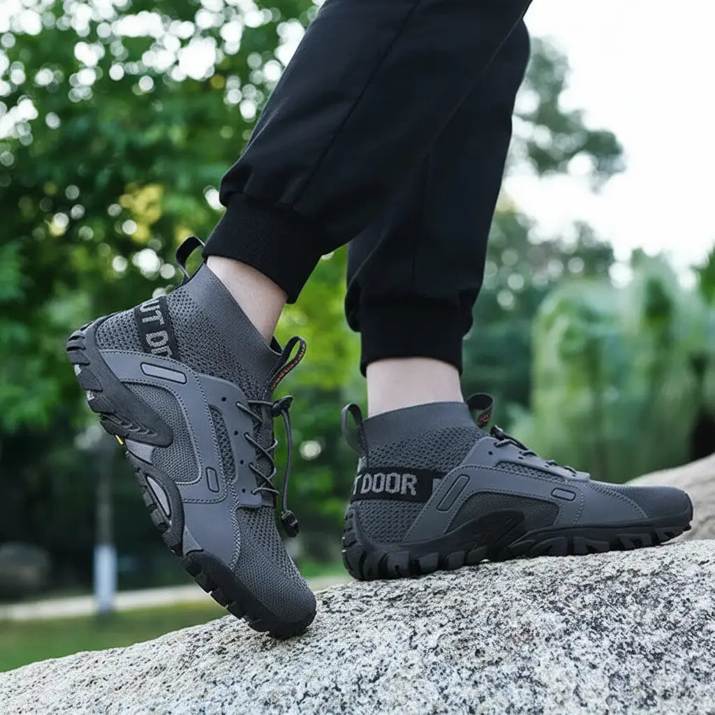 Gray Military-Outdoors camouflage running sneakers for outdoor activities