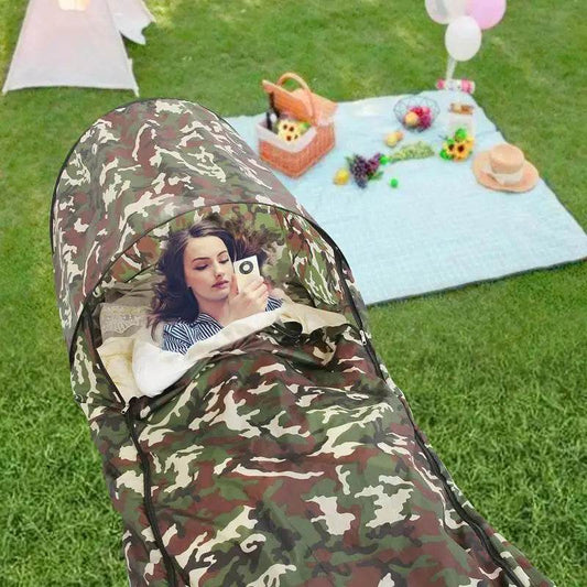 Camouflage sleeping bags for outdoor camping and relaxation