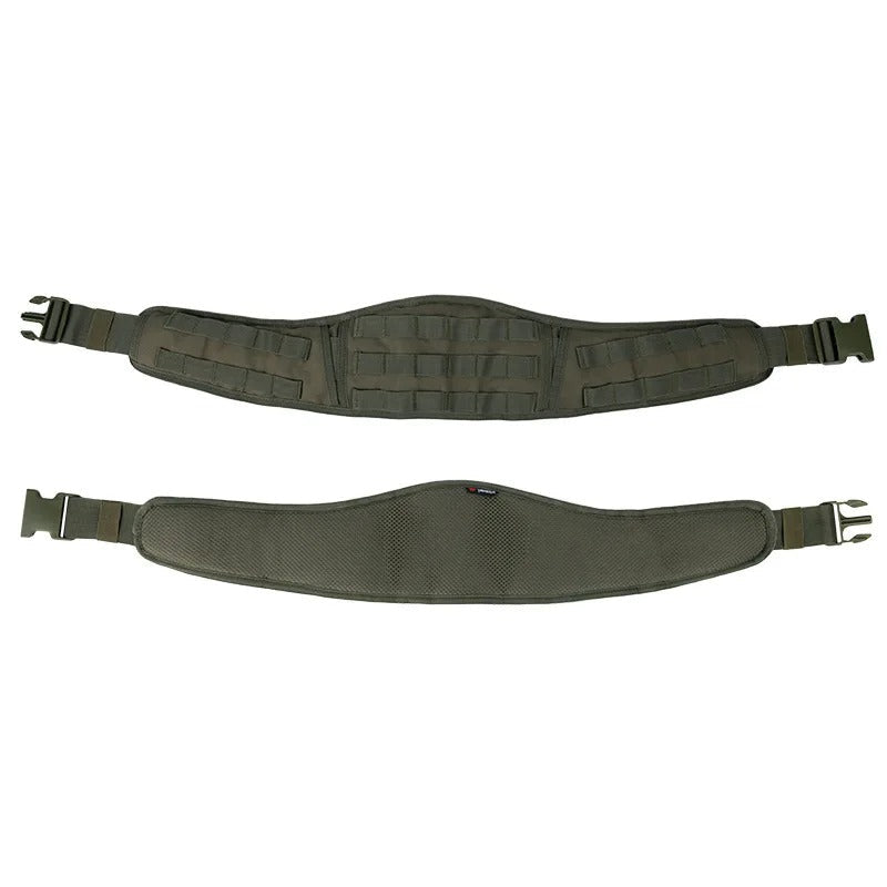 Camouflage utility belt in green with adjustable fit for tactical use