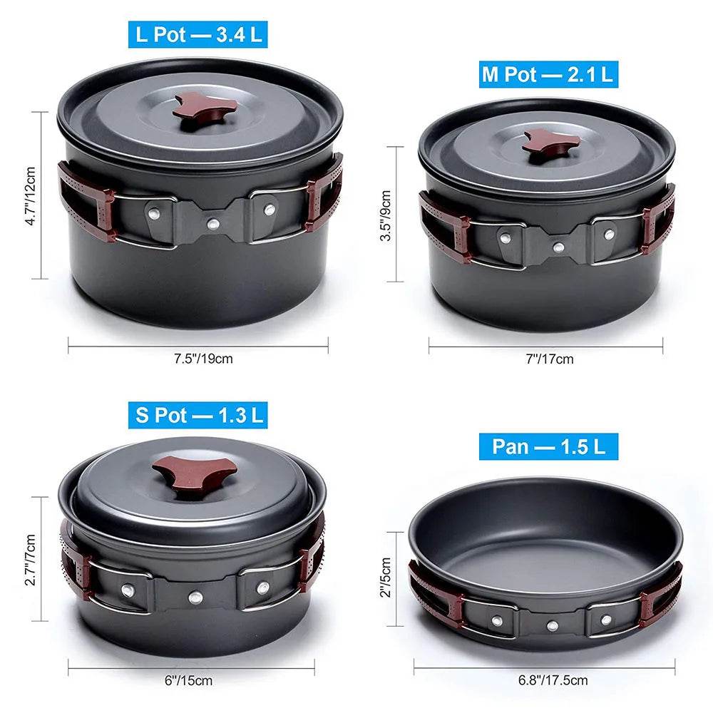 Military-Outdoors Camping Cookware Kit for Outdoor Adventures - Military-Outdoors.com
