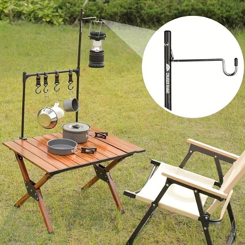 Camping hanging rack with hooks for pots and lanterns by Military-Outdoors.com