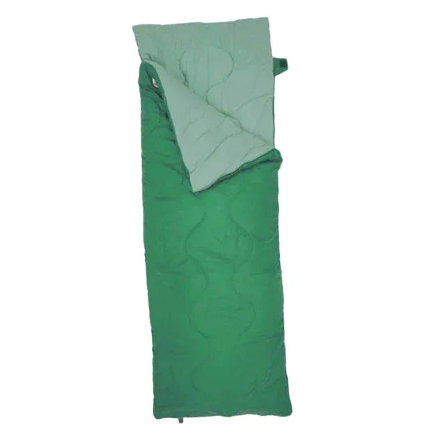 Military-Outdoors Camping Sleeping Bag in Green with Soft Interior and Zipper Closure