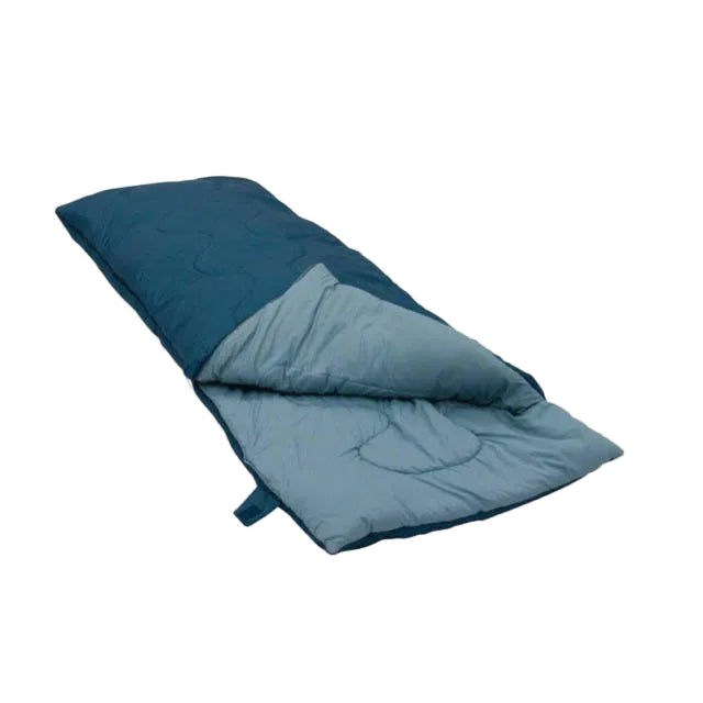 Military-Outdoors Camping Sleeping Bag in blue and gray with a comfortable design for camping