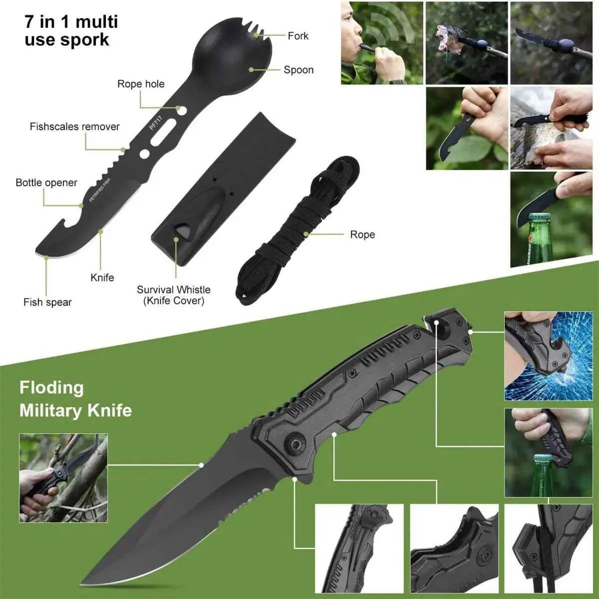 17 in 1 Emergency Camping Survival Kit